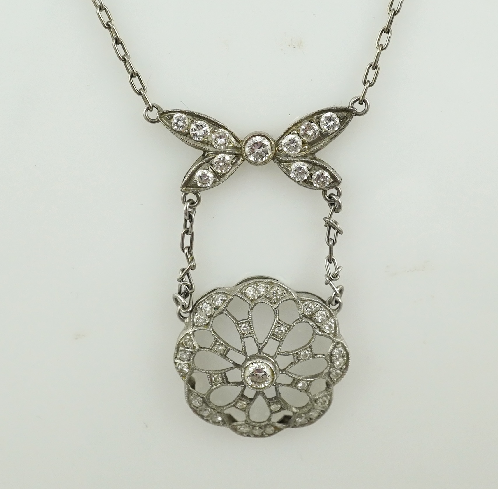 A diamond pendant necklace